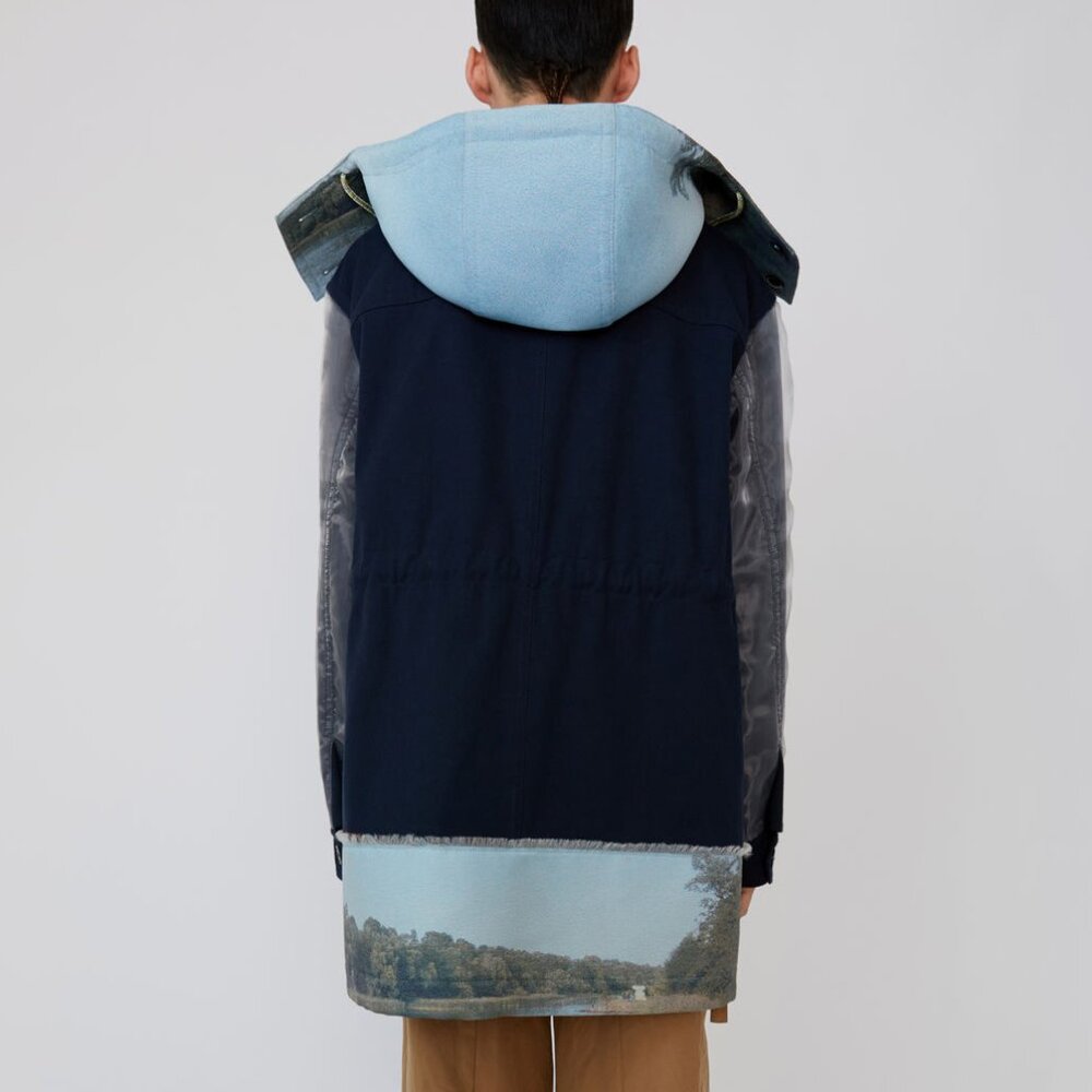 BNWT SS19 ACNE STUDIOS TWO-TONE PARKA NAVY 48 - Picture 15 of 16